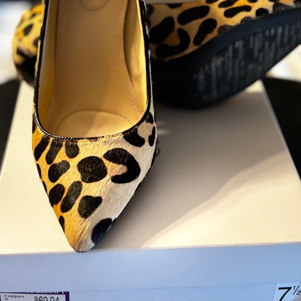 SOLD - Calvin Klein Leopard Heels - Size 7.5
